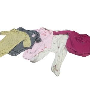 Lot of 5 Carhartt GAP Carters Baby Girls 3-6 Month One Piece Tops Sleepwear